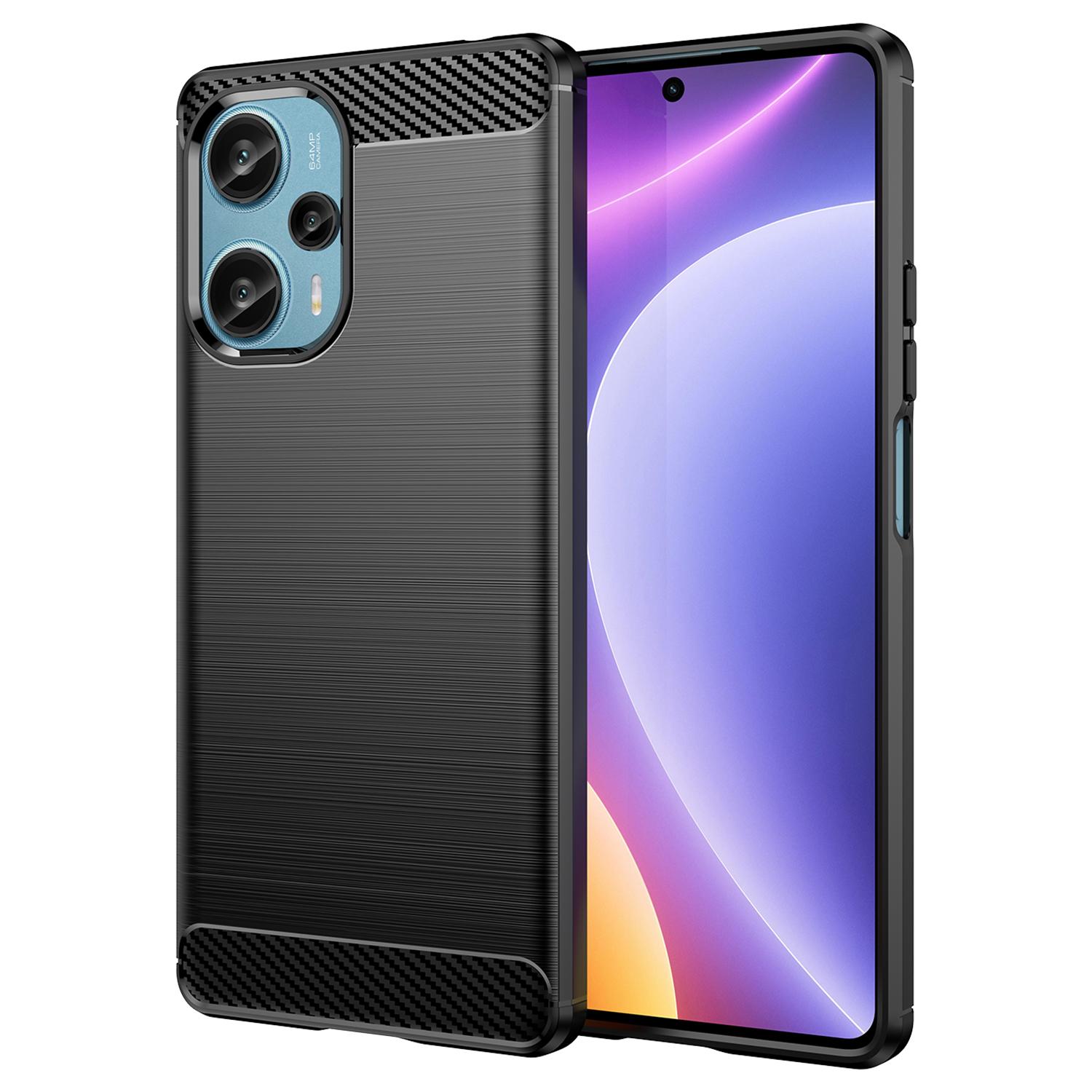 

Для Xiaomi Redmi Note 12 Turbo/Poco F5 5G Чехол с текстурой углеродного волокна, матовый чехол для телефона из ТПУ Black
