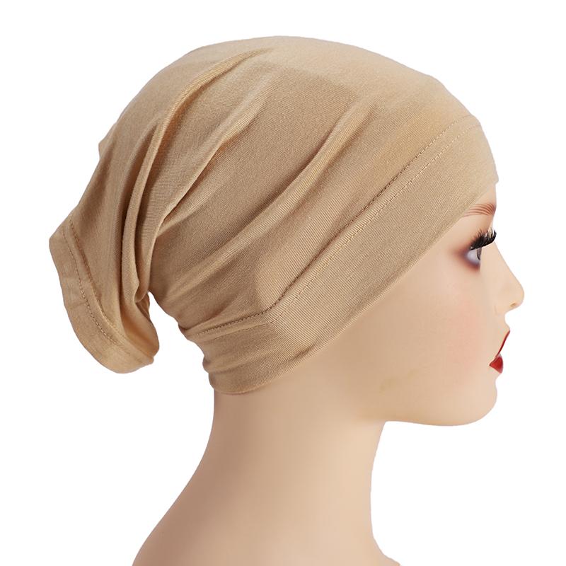 Soft Modal Inner Hijab Cap Muslim Stretch Turban Cap Islamic Underscarf Bonnet Hat Female Headband Tube Cap Turbante