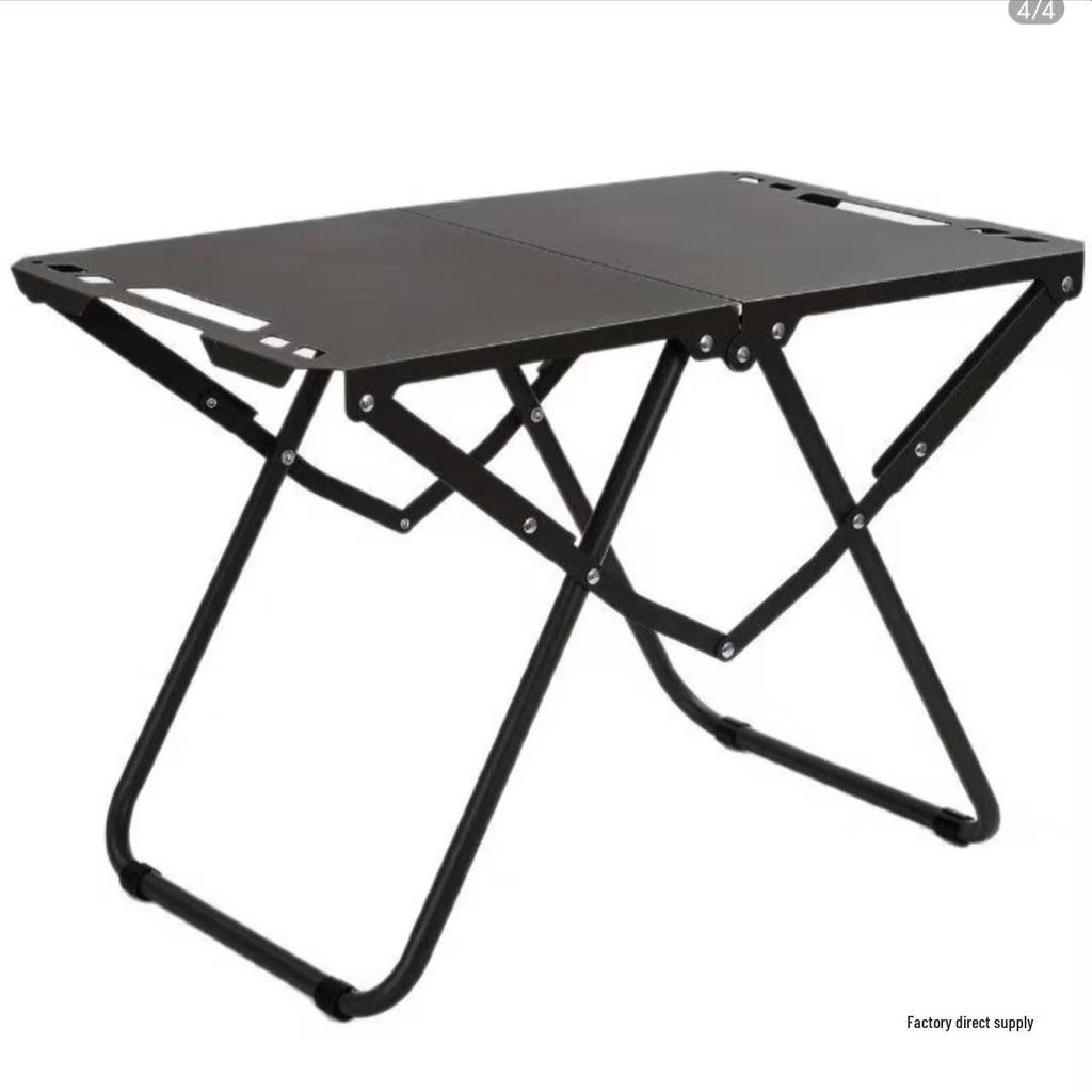 Portable Outdoor Folding Table & Multi-functional Camping Chair Set with Storage