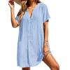 Abito camicia casual estivo con scollo a V da donna, abiti da spiaggia