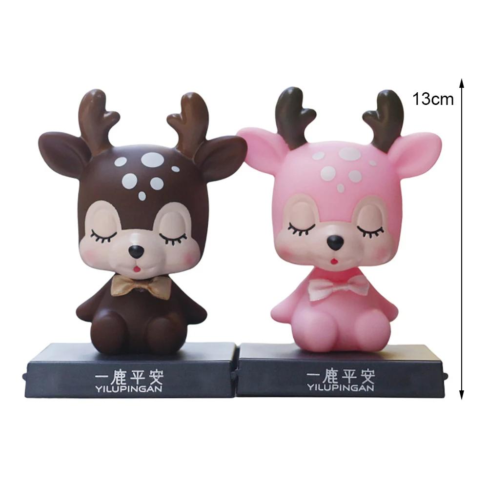 Phone Holder Cute Shaking Head Deer Doll Bracket Decoration Automobile Dashboard Lovely Bobblehead Toy Auto Interior Accessories