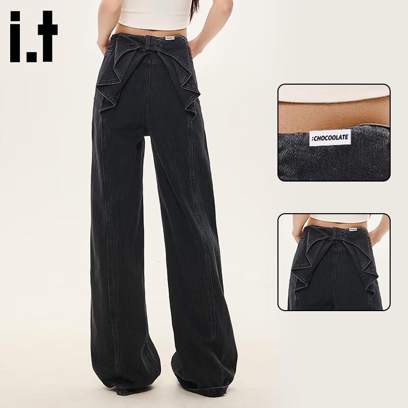 

CHOCOOLATEit Women s Bowknot High-Waist Flared Jeans XS