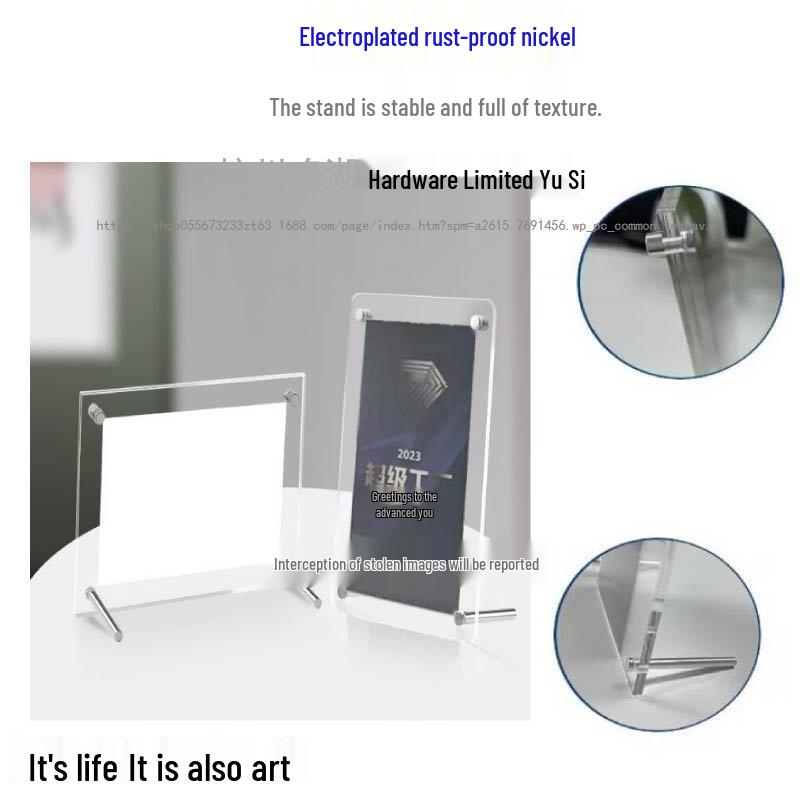 Acrylic Photo Frame with Adjustable Stainless Steel Stand