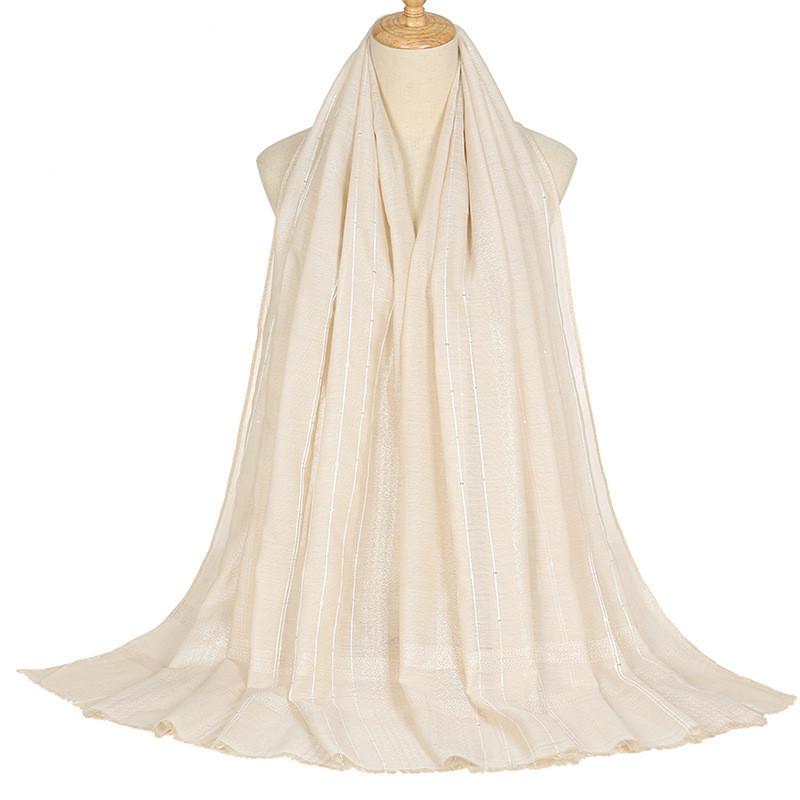 Plain Lurex Sliver Glitter Sequin Fringe Viscose Shawl Scarf Lady Soft Thin Hijabs and Wraps Bufandas Muslim Sjaal 180*80Cm