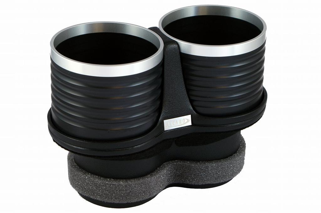 ALCABO Drink Holder, Black with Ring and Cup, for FIAT 500, Right-Hand/Left-Hand Drive, AL-140BS