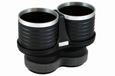 ALCABO Getränkehalter Schwarz mit Ring und für FIAT Halter, Becher, 500, Rechts-/Linkslenker, AL-140BS