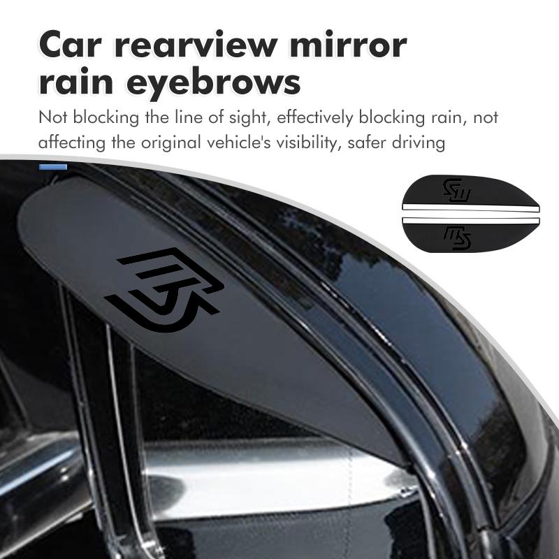 Black Car Rearview Mirror Block Rainwater Eyebrow Accessories For Mazda Axela Atenza 6 3 5 2 CX5 CX7 CX9 CX30 RX8 MX5 BK BL 5