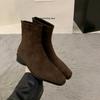 Feeling Retro and Foreign Style Small Short Boots 2025 Autumn and Winter New Single Boots Thin Boots French Suede Small Ankle Boots