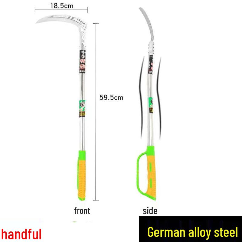 German Steel Serrated Sickle: Grass Cutting & Corn Harvesting Knife for Outdoor Weeding and Agriculture