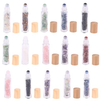 10ml Natürlicher Edelstein Roll-On Flasche Nachfüllbar Ätherisches Öl Körperparfüm Glas innen Heilkristall Schönheits-Chips 1 Stück