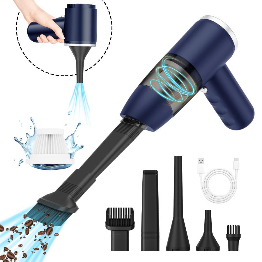 

3-in-1 Cordless Handheld Vacuum | 15KPA Cyclone Tech for Car Detailing/Home/Office | Blow & Suction Modes + 40min Runtime синий