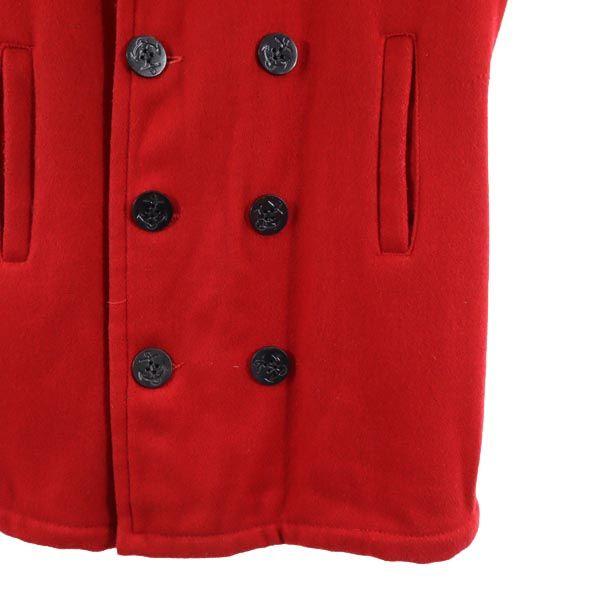 90s Made in USA, quilted lining, vintage Long sleeve pea coat Red Men's Used