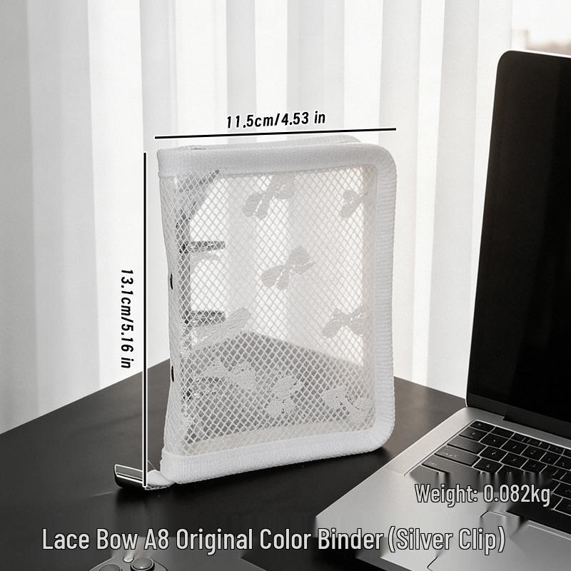 Creative Sexy Transparent Zipper Binder Journal Cover with Bow & Lace (A5/A6/A7/A8/M5)