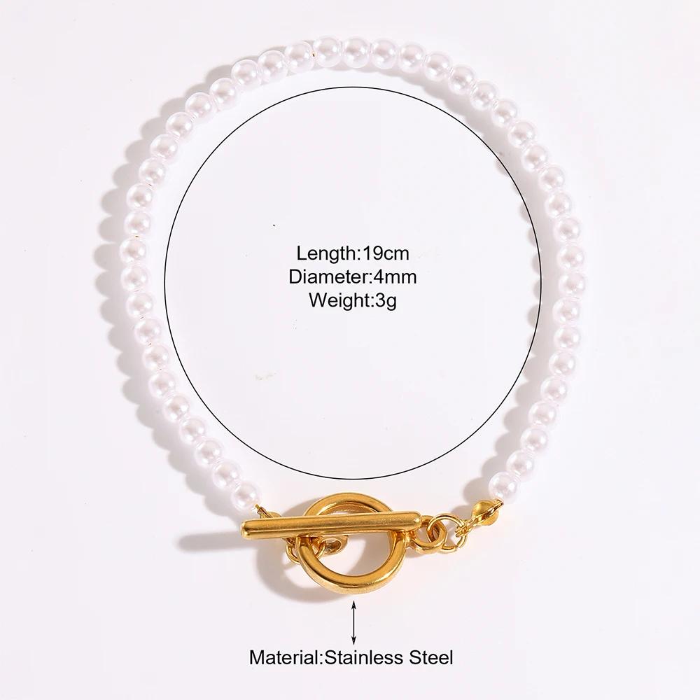 Minimally New High-end and Atmospheric Women's Imitation Pearl Stainless Steel Bracelet Zircon Can Be DIY Zircon Gift Wholesal