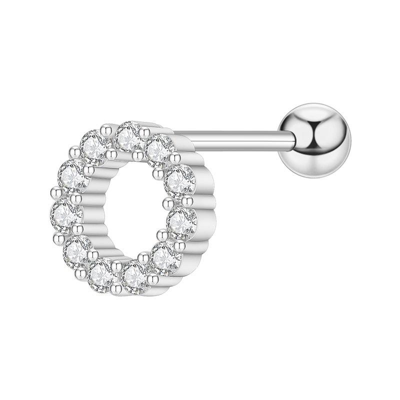 Floral Pave Diamond Mini Screw Stud Earrings 