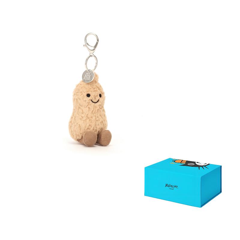 

JELLYCAT Fun Food Amuseables Peanut Bag Charm Peanut Charm Brown Doll Plush Pendant Sitting 12cm Height Full of Sweetness Box