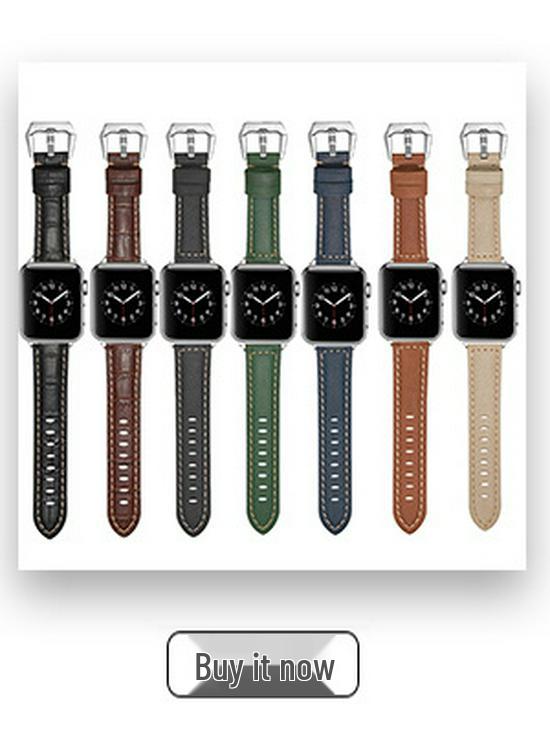 Compatible Silicone Leather Straps for Apple Watch Series 3-8