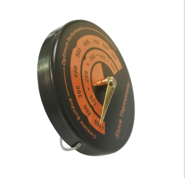 Mini Pointer-Type Magnetic Thermometer for Fireplace Barbecue Temperature Measurement Black and orange #1