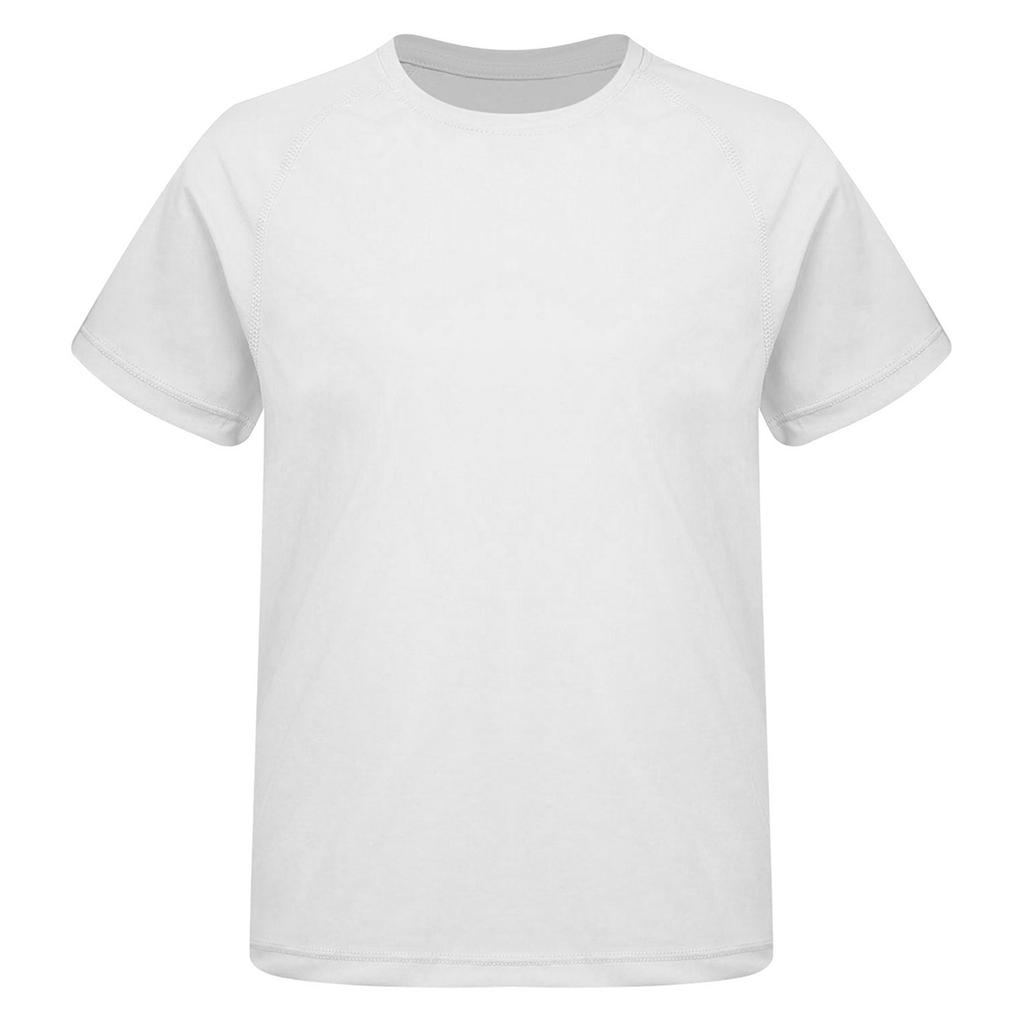 Girls Sports Top Quick Drying Fabric Solid Color Short Sleeve Round Neck Athletic Shirt