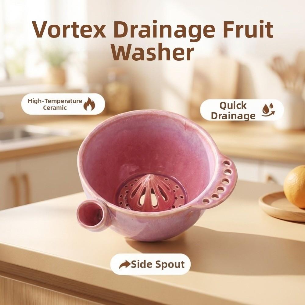 Lavatrice Automatica a Vortice in Ceramica per Frutti di Bosco Grande Capacità Rotante Autonomamente Pulitore per Frutta Alimentazione Sana