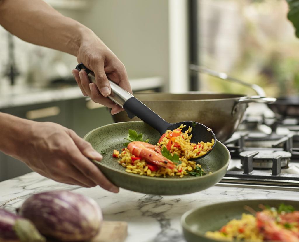 Joseph Joseph Elevate Silicone Solid BPA Heat Kitchen Heavy Stainless Steel Handle 10571 Spoon, Free, Resistant, Non-Stick Utensil, [Genuine]