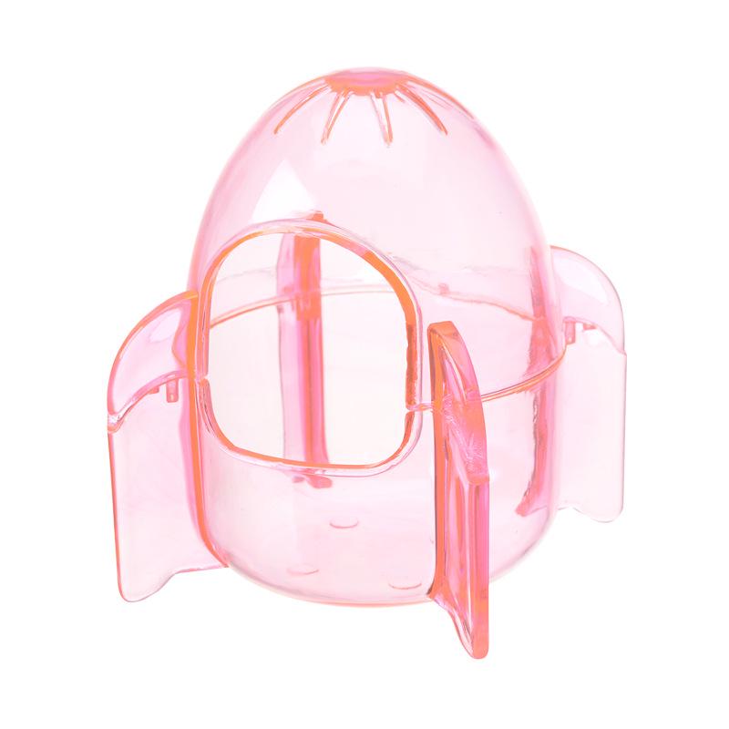 

Многоцелевая душевая комната для хомяков Пластиковые принадлежности для домашних животных Ракета Форма Ванная комната для хомяков розовый