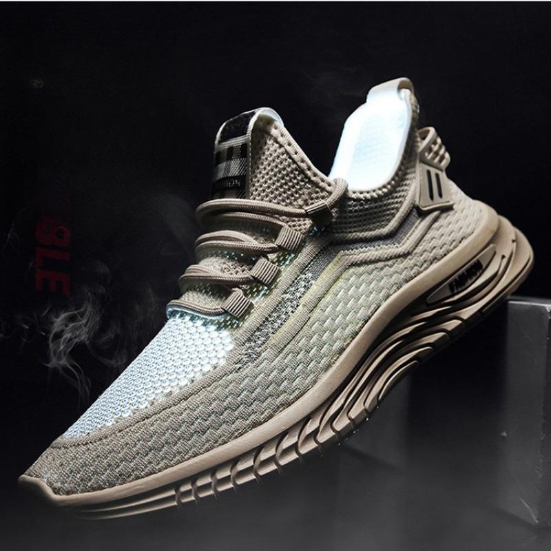 Men's Shoes Fly Woven Breathable Sports and Leisure Shoes Korean Version Versatile Soft Sole Anti Slip One Foot Driving Shoes
