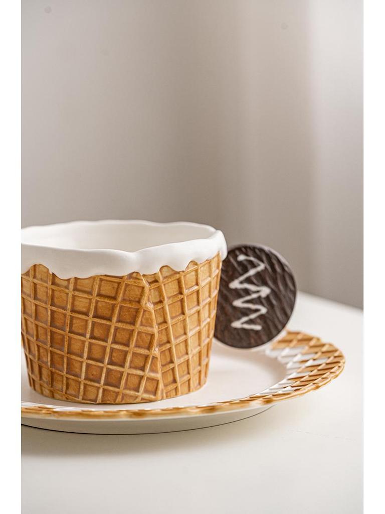 Cute Korean-Style Ceramic Mug & Cookie Series Tableware Set: Coffee Cup, Breakfast & Dinner Plates, Dessert Plate