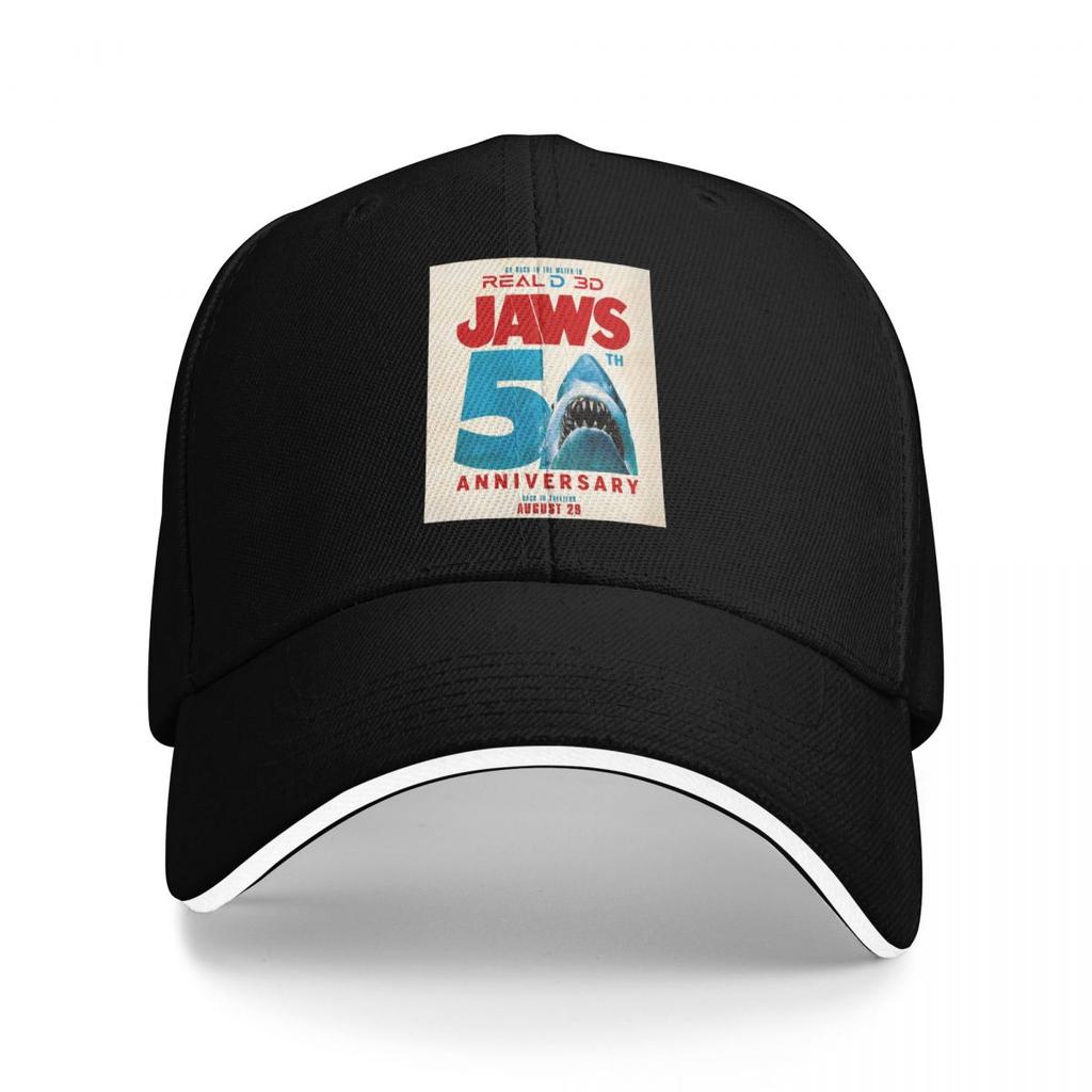 Unisex Baseball Hats Jaws 50th Anniversary Logo Movie Outdoor Streetwear Summer Sports Baseball Caps Hip Hop Cap Casquette Hats