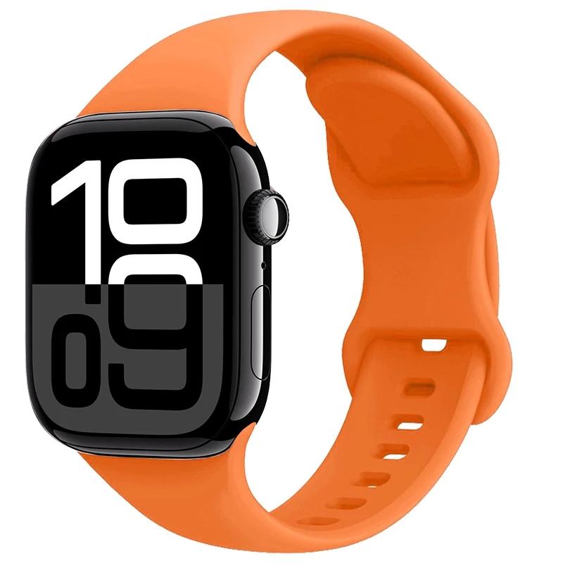 Silicone Strap for Apple Watch Band 45mm 41mm 44mm 40mm 49mm Series 10 46mm 42mm Bracelet for iWatch Ultra 9 8 7 6 5 4 SE2 Strap