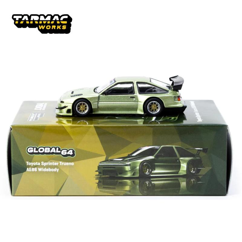 

TW 1:64 Tarmac Works Toyota Sprinter Trueno AE86 Widebody Green Alloy Car Model Chase