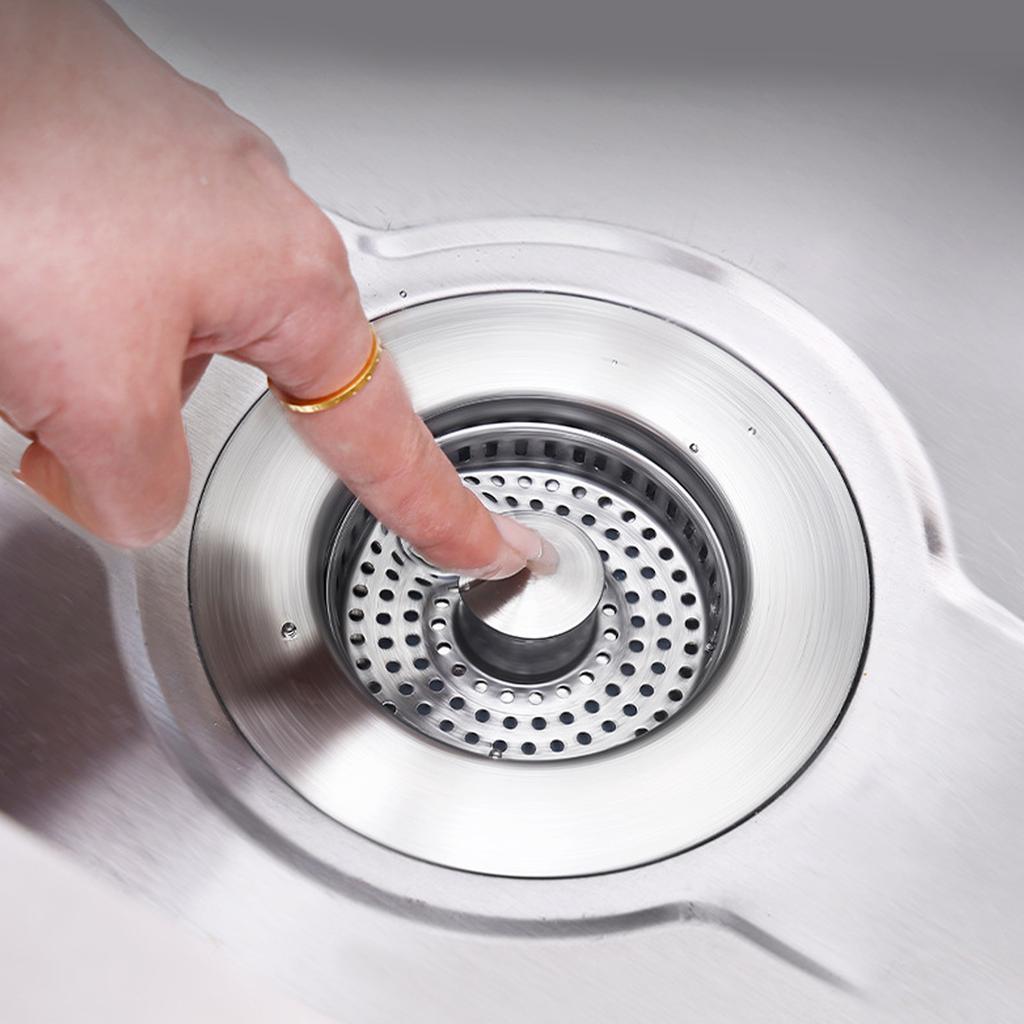 Praktischer Spülbecken-Abtropfkorb aus Stahl Einfach zu benutzen & zu pflegen Spülbecken-Abflusssieb Bequemer Spülbecken-Abflussstopfen für Zuhause