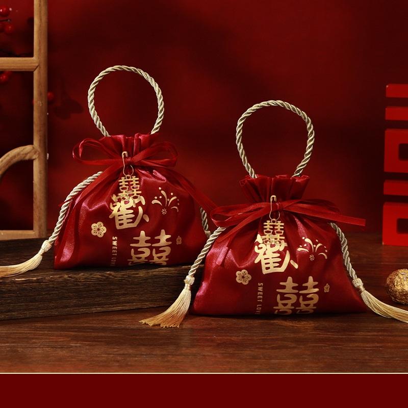 1PCS Luxury Packing Drawstring Velvet Pouch Silk Gift Bag For Jewelry Wedding Candy Boxes With Pearl String Decor Favors Bags