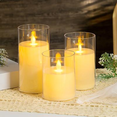 Flameless LED Candles with Remote Control Battery Operated Flickering Fake Pillar Candles