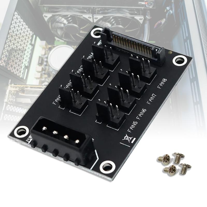 12V Fan Splitter HUB Computer Cooling Fan Expansion Card Add Cooling Solution for Cooling Efficiency