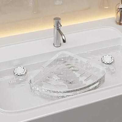 Mensola Angolare Portaoggetti per Bagno Scaffale da Parete Porta Shampoo Porta Cosmetici Organizzatore Senza Foratura Accessori Bagno