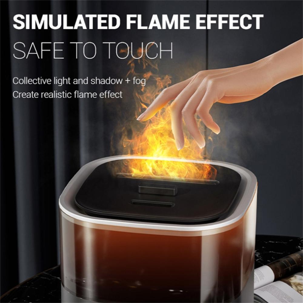 Digital Display Simulation Flame Humidifier Large Capacity Home Mist Diffuser, EU Plug