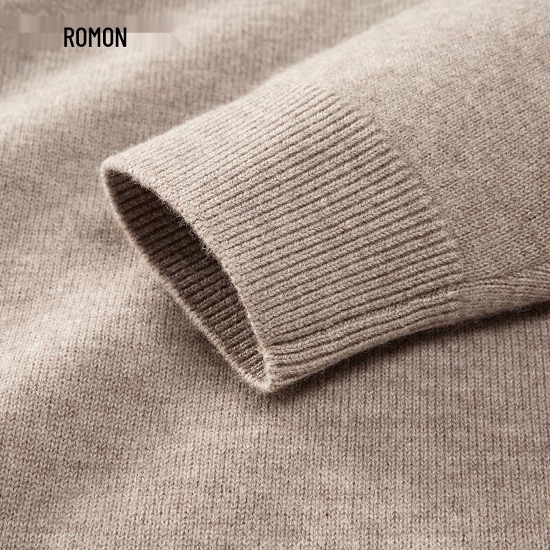 Romon Men's Thickened 100% Pure Wool Half-High Neck Sweater