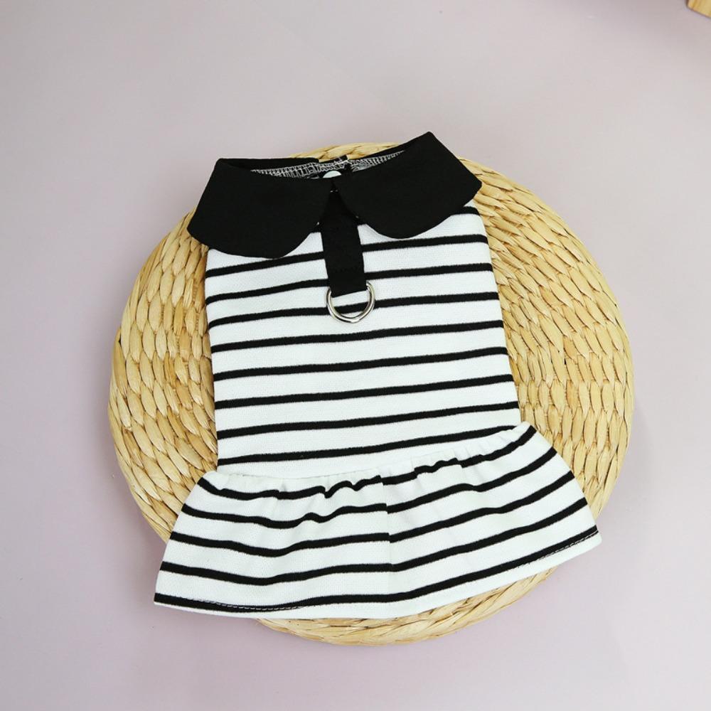 Breathable Dog Striped T-shirts Cute Pet Skirt Pet Chest Strap Dog Vest Harness  for Puppy Kittens
