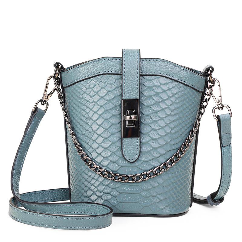 

Верхний слой из коровьей кожи с крокодиловым узором, женская сумка-ведро, новая сумка через плечо, сумка-сумка, универсальная сумка
