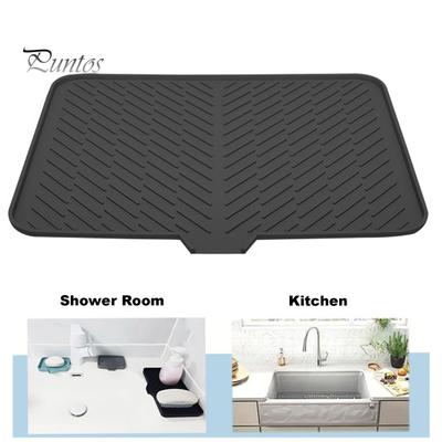 Abtropfmatte aus Silikon für die Küchentheke, verschleißfest, lebensmittelecht, rutschfest, hitzebeständig, schnelltrocknend