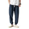 2025 Summer Plus Size Men's Linen Harem Pants - Japanese & Chinese Style