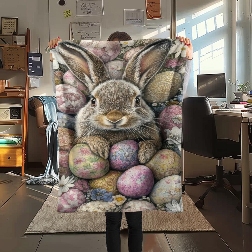 Easter egg Print Flannel Blanket,High quality Comfortable for All Seasons,Home Decor,Warmth and Comfort,Perfect for Christmas Gifts
