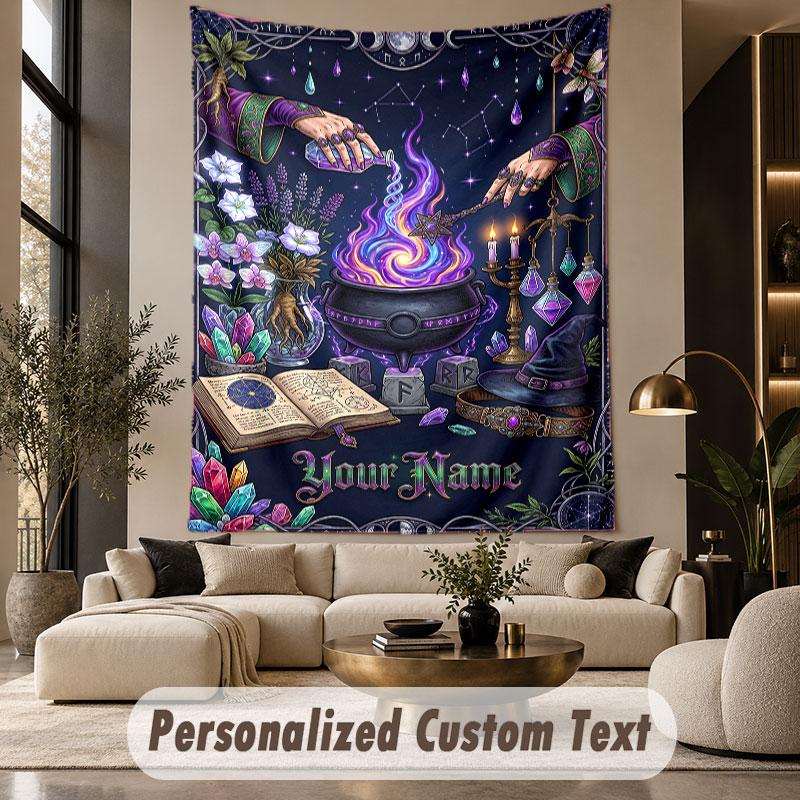 Witchcraft (90) Theme Custom Tapestry Personalized Custom Name Text Wall Hanging Tapestry Home Decor Background Cloth