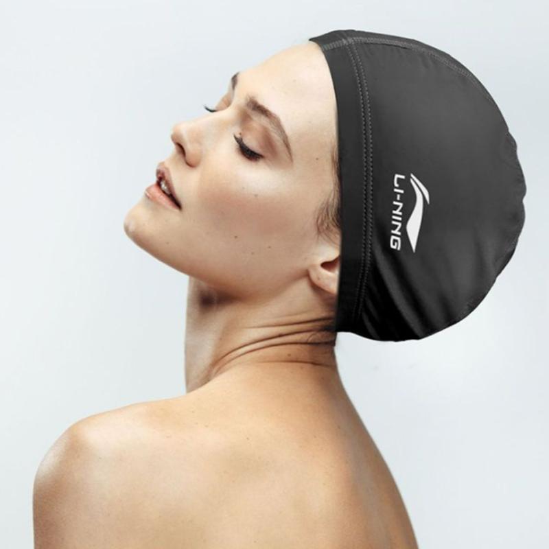 Li Ning Swimming Caps PU Polyurethane Unisex Black LNMT151-1