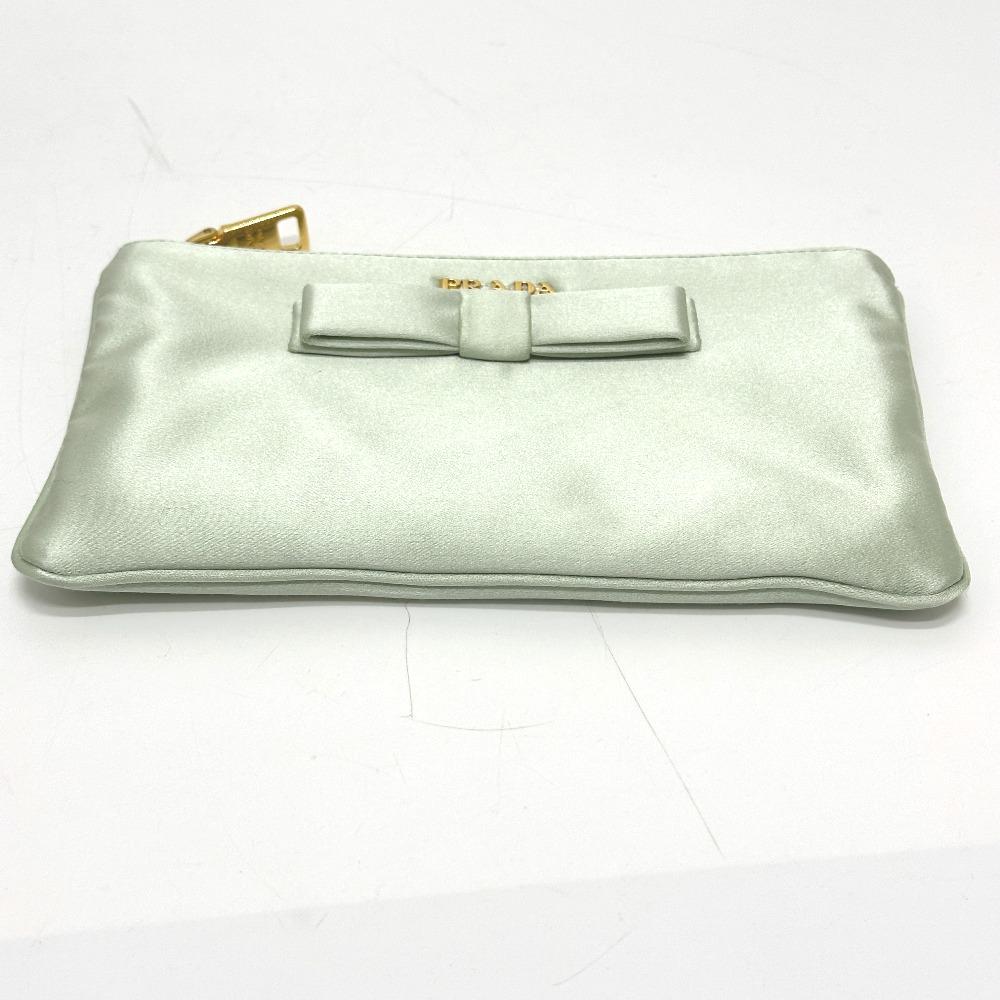 PRADA 1M1214 Logo ribbon Clutch Bag Makeup Pouch Multi-Pouch Cosmetics Pouch