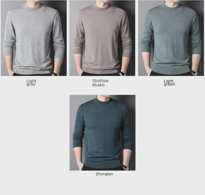 Halbrollkragenpullover für Herren aus 100 % reiner Wolle – Herbst-/Winterkollektion 2024