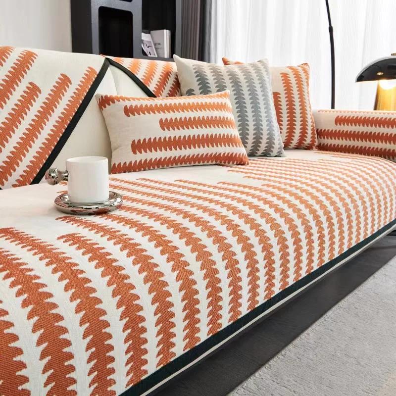 Luxury Chenille Sofa Cover Four Season Universal Sectional Sofa Towel Anti-slip Couch Cover for Living Room, Not Whole Set