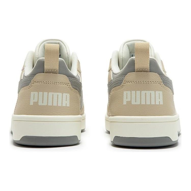 Puma Rebound V6 Low Granola Concrete Unisex Sneakers Tan Warm-White Concrete-Grey 392328-09