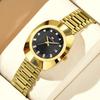 VA VA VOOM Couple Quartz Watch Yellow Gold Diamond Waterproof Steel Belt Watch